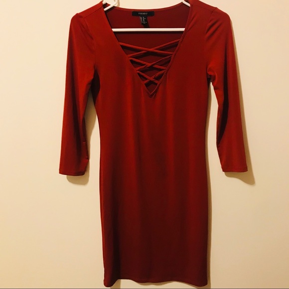 Forever 21 Dresses & Skirts - Forever 21 Lace Up Body Con Mini Dress 425